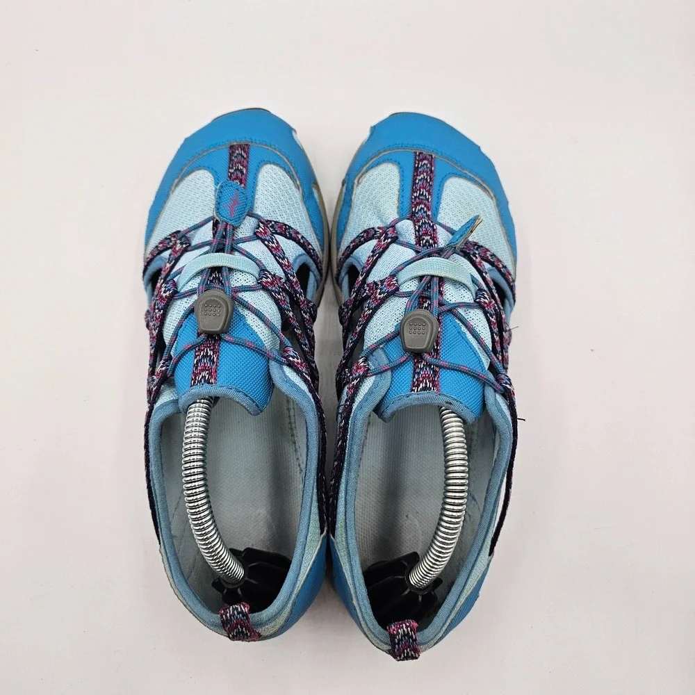 Chaco Outcross Hiking Water Shoes‎ Youth Size 5 Blue Mesh Bungee Laces